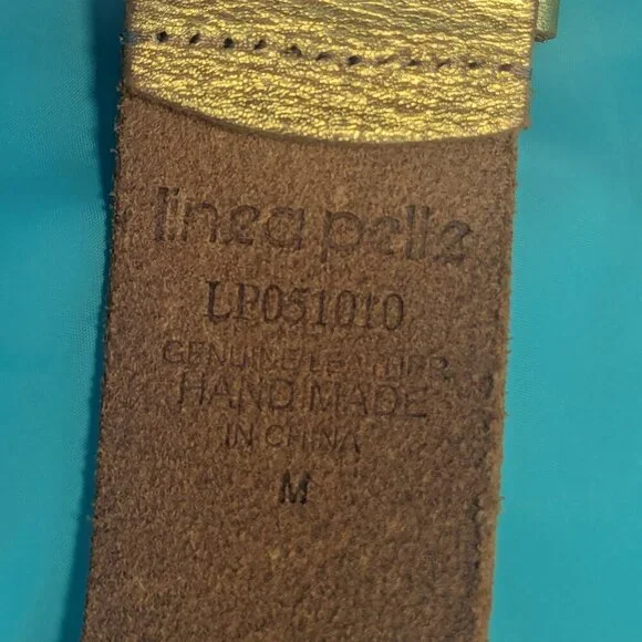 Linea Pelle Statement Chunky Buckle Leather Studded Belt Handmade Boho Gold - Picture 8 of 9